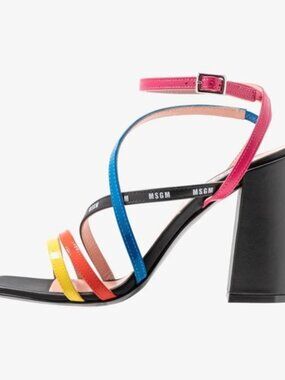 MSGM Milano Multicolor Leather Sandals Size 5.5